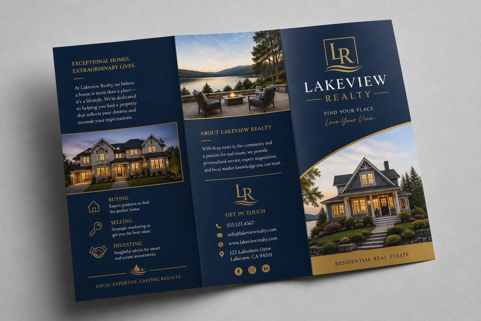 Lakeview Realty tri-fold brochure
