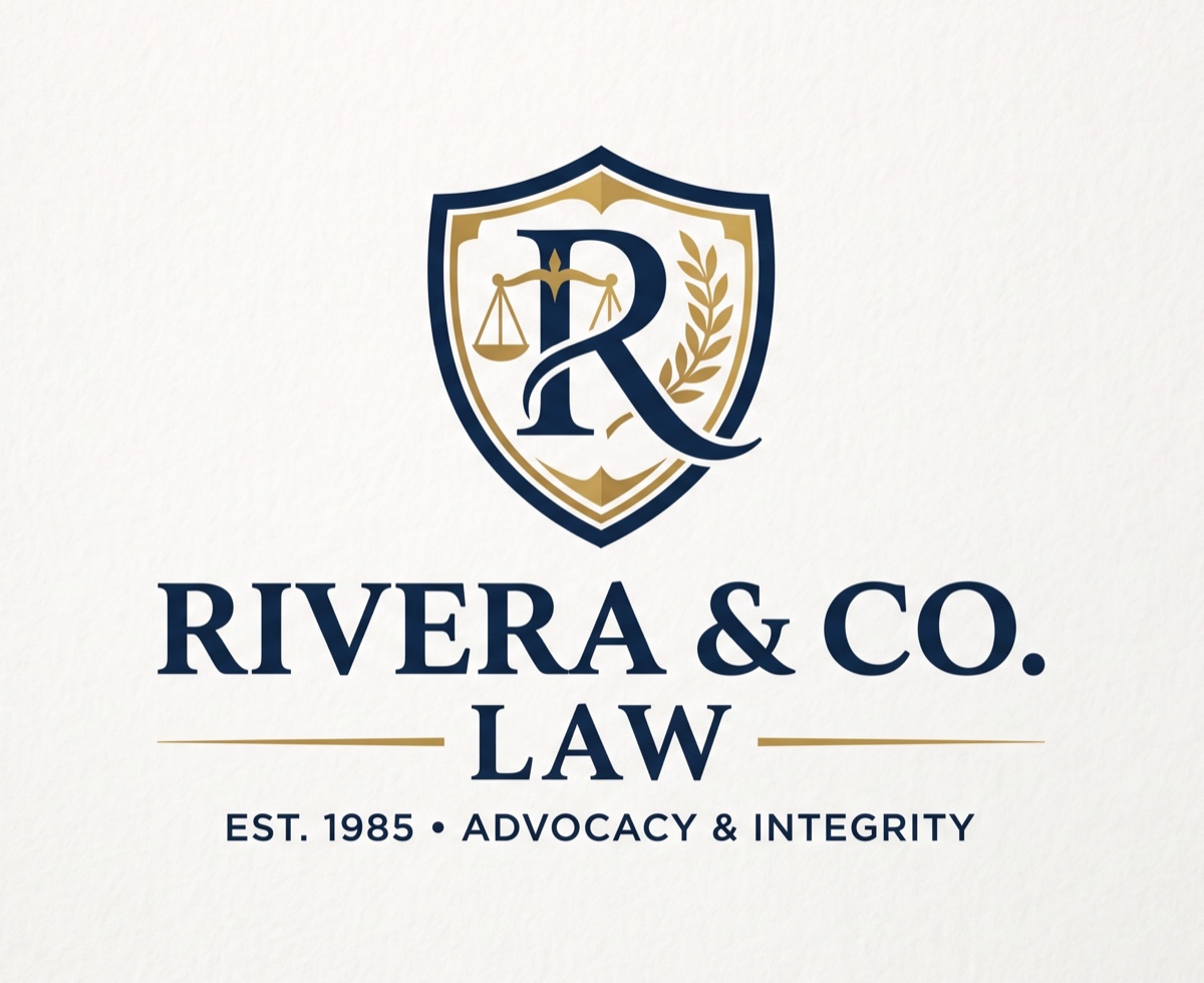 Rivera & Co. Law logo design