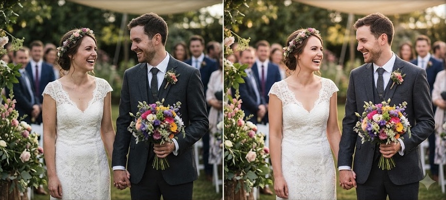 Heirloom wedding photo restoration